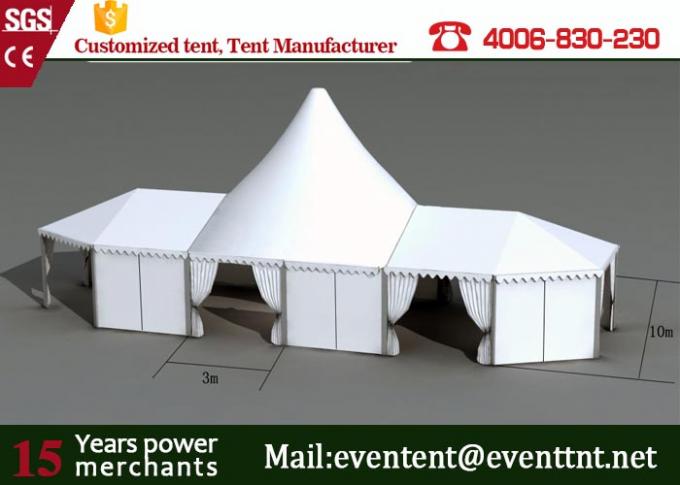 白い折るキャンプ テントは上屋根が付いている最も高いピークの張力テント防水します