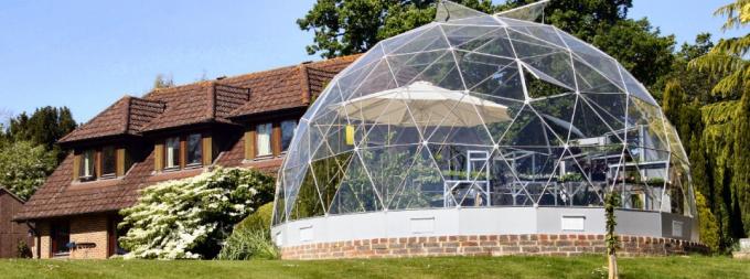 アルミニウム フレームの党のためのプレハブの大きいガラス ドームのテントの庭の家