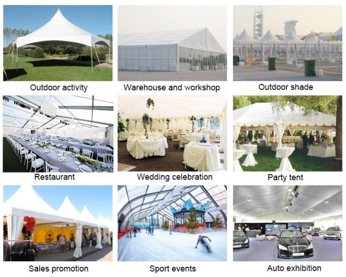 20 x 50mのロマンチックな結婚式の玄関ひさしのテント使用料のための大きい党テントの耐久財