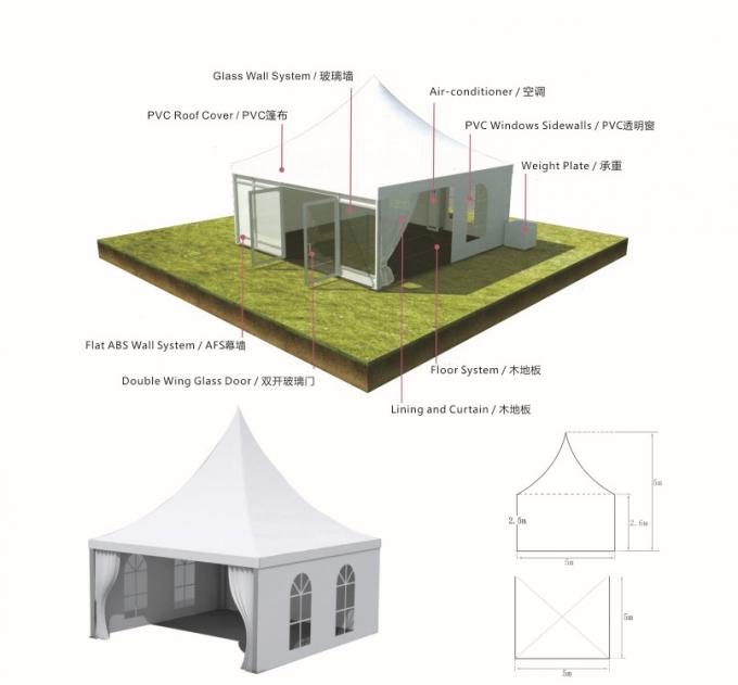 塔のアルミニウム プロフィール6061-T6フレームが付いている屋外のでき事のテントをカスタマイズして下さい