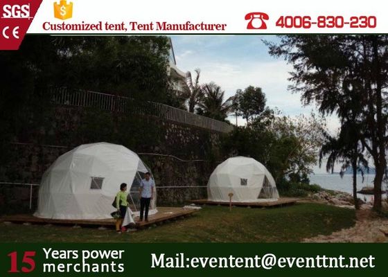 中国 贅沢なキャンプ テントの測地線ドーム6mの直径6 -明確な壁を持つ8人 サプライヤー
