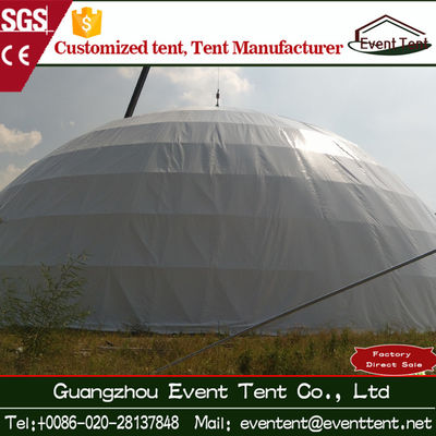 中国 35mのでき事党1000人容量のための熱い電流を通された鉄骨フレーム ポリ塩化ビニールの屋根の大きいドームのテント サプライヤー