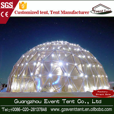 中国 鉄骨フレーム透明なポリ塩化ビニールの測地線ドームのテント、直径6m-12m サプライヤー