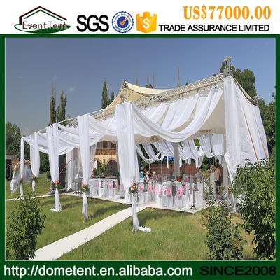 中国 20 x 60mガラス壁が付いている経済的な耐久のナイジェリアの白い結婚式のテント サプライヤー