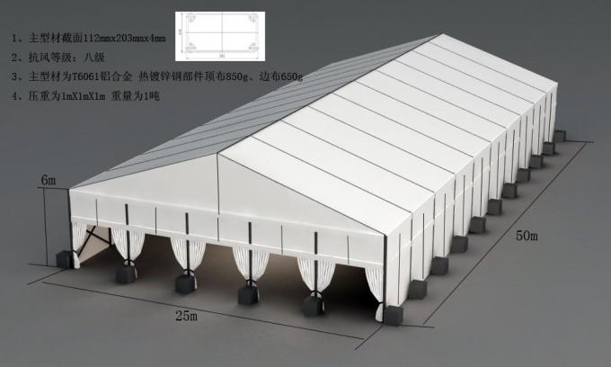 20x25mのサンドイッチ壁が付いている一時的な構造の鉄骨構造の倉庫のテント