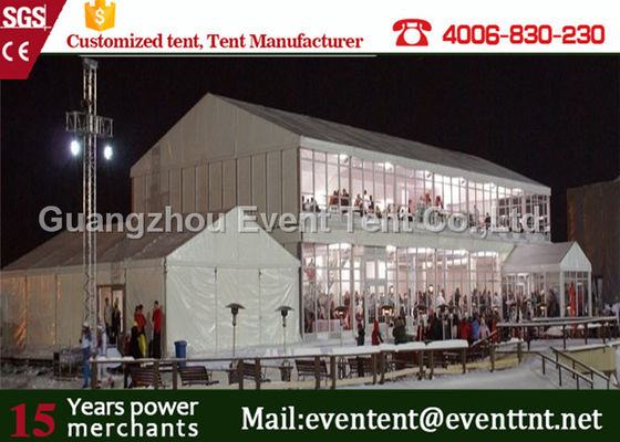 中国 展覧会のでき事のためのアルミニウム構造が付いている強いフレームの玄関ひさしのダブルデッカーのテント サプライヤー