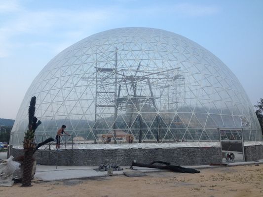 中国 35mアルミニウム構造の塗られるポリ塩化ビニールが付いている透明で大きいドームのテント サプライヤー