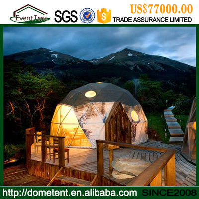 中国 展覧会の活動のためのポリ塩化ビニール カバー金属フレーム リゾートのGlampingの測地線ドームのテント サプライヤー