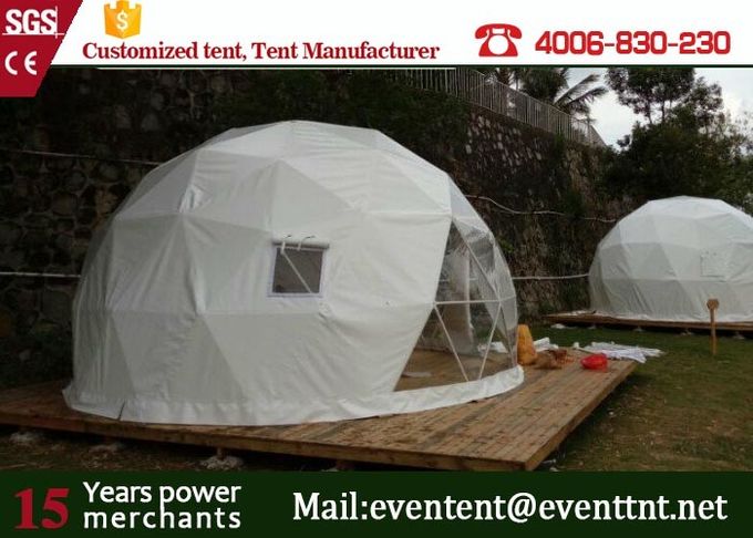 キャンプのための最も大きいテントは円形終了する鋼管/正方形によって形づけられる窓を焼きます
